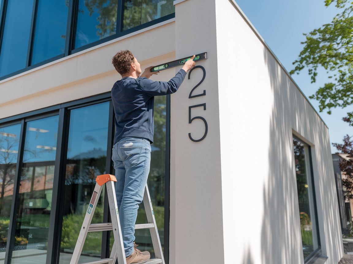 Prawidłowe mocowanie numeru domu na elewacji